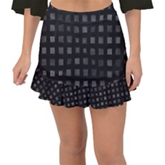 Abstract Black Checkered Pattern Fishtail Mini Chiffon Skirt by SpinnyChairDesigns