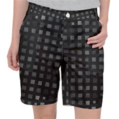 Abstract Black Checkered Pattern Pocket Shorts by SpinnyChairDesigns