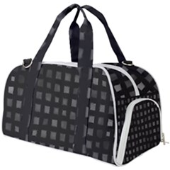 Abstract Black Checkered Pattern Burner Gym Duffel Bag by SpinnyChairDesigns