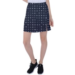 Abstract Black Checkered Pattern Tennis Skirt