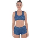 Blue Abstract Checks Pattern Racerback Boyleg Bikini Set View1