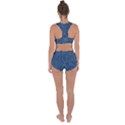 Blue Abstract Checks Pattern Racerback Boyleg Bikini Set View2