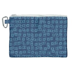 Blue Abstract Checks Pattern Canvas Cosmetic Bag (xl) by SpinnyChairDesigns