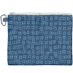 Blue Abstract Checks Pattern Canvas Cosmetic Bag (xxxl) by SpinnyChairDesigns