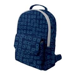 Blue Abstract Checks Pattern Flap Pocket Backpack (large) by SpinnyChairDesigns