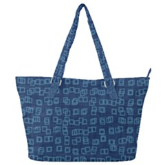 Blue Abstract Checks Pattern Full Print Shoulder Bag by SpinnyChairDesigns