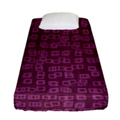 Plum Abstract Checks Pattern Fitted Sheet (single Size) by SpinnyChairDesigns