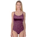 Plum Abstract Checks Pattern Camisole Leotard  View1