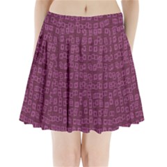 Plum Abstract Checks Pattern Pleated Mini Skirt by SpinnyChairDesigns