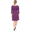 Plum Abstract Checks Pattern Quarter Sleeve Front Wrap Dress View2