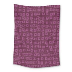 Plum Abstract Checks Pattern Medium Tapestry by SpinnyChairDesigns