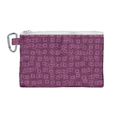 Plum Abstract Checks Pattern Canvas Cosmetic Bag (medium) by SpinnyChairDesigns