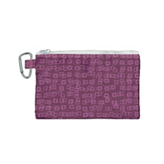 Plum Abstract Checks Pattern Canvas Cosmetic Bag (small) by SpinnyChairDesigns