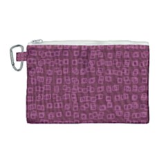 Plum Abstract Checks Pattern Canvas Cosmetic Bag (large) by SpinnyChairDesigns