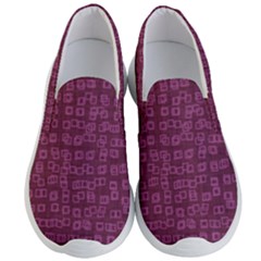 Plum Abstract Checks Pattern Men s Lightweight Slip Ons by SpinnyChairDesigns