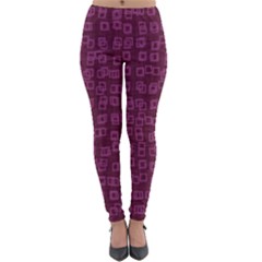 Plum Abstract Checks Pattern Lightweight Velour Leggings by SpinnyChairDesigns