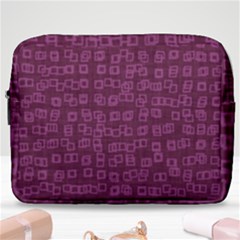 Plum Abstract Checks Pattern Make Up Pouch (large) by SpinnyChairDesigns