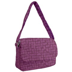 Plum Abstract Checks Pattern Courier Bag by SpinnyChairDesigns