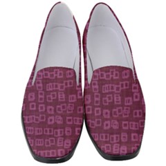 Plum Abstract Checks Pattern Women s Classic Loafer Heels by SpinnyChairDesigns