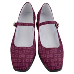 Plum Abstract Checks Pattern Women s Mary Jane Shoes by SpinnyChairDesigns