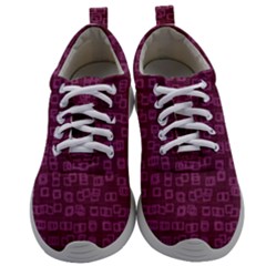 Plum Abstract Checks Pattern Mens Athletic Shoes by SpinnyChairDesigns