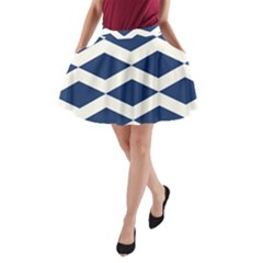 Diamonds Blue A-line Pocket Skirt by MooMoosMumma