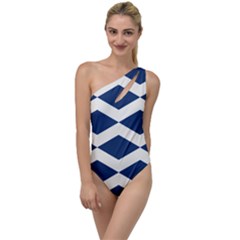 Diamonds Blue To One Side Swimsuit by MooMoosMumma