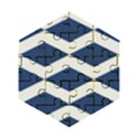 Diamonds Blue Wooden Puzzle Hexagon View1