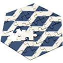 Diamonds Blue Wooden Puzzle Hexagon View3