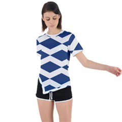 Diamonds Blue Asymmetrical Short Sleeve Sports Tee