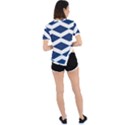 Diamonds Blue Asymmetrical Short Sleeve Sports Tee View4