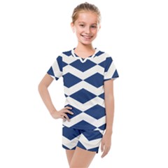 Diamonds Blue Kids  Mesh Tee And Shorts Set