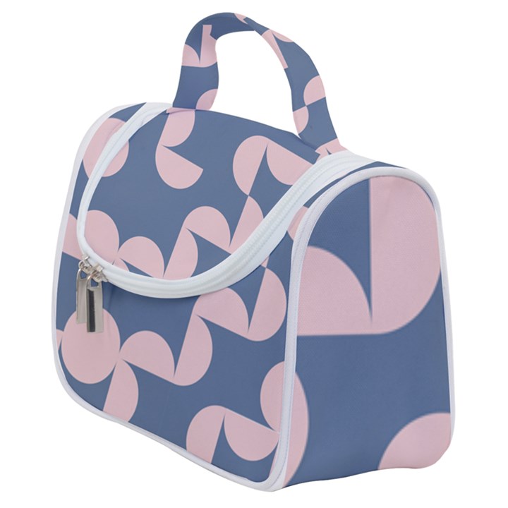 Pink And Blue Shapes Satchel Handbag