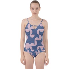 Pink And Blue Shapes Cut Out Top Tankini Set by MooMoosMumma