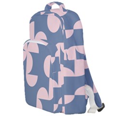 Pink And Blue Shapes Double Compartment Backpack by MooMoosMumma