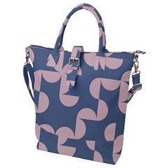 Pink And Blue Shapes Buckle Top Tote Bag by MooMoosMumma