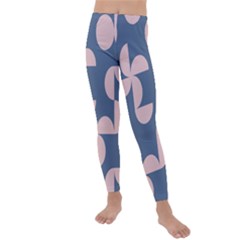 Pink And Blue Shapes Kids  Lightweight Velour Leggings by MooMoosMumma