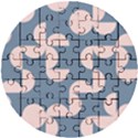 Pink And Blue Shapes Wooden Puzzle Round View1