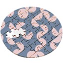 Pink And Blue Shapes Wooden Puzzle Round View3