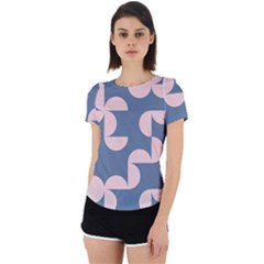 Pink And Blue Shapes Back Cut Out Sport Tee