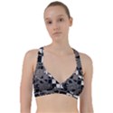 Black and White Checkered Grunge Pattern Sweetheart Sports Bra View1