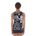 Black and White Checkered Grunge Pattern Sport Tank Top  View2