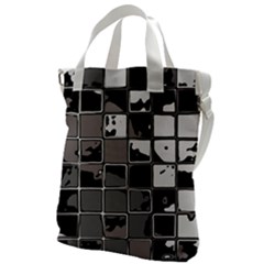 Black And White Checkered Grunge Pattern Canvas Messenger Bag