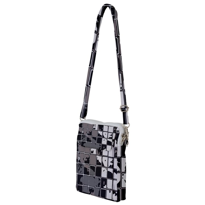 Black and White Checkered Grunge Pattern Multi Function Travel Bag