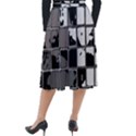 Black and White Checkered Grunge Pattern Classic Velour Midi Skirt  View2