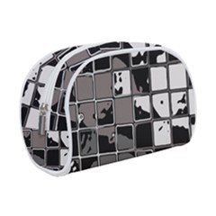 Black And White Checkered Grunge Pattern Makeup Case (small) by SpinnyChairDesigns