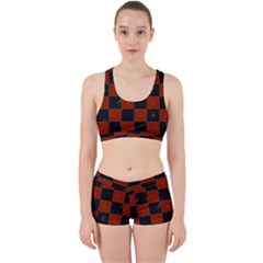 Red And Black Checkered Grunge  Work It Out Gym Set by SpinnyChairDesigns