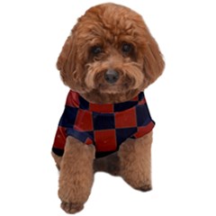 Red And Black Checkered Grunge  Dog T-shirt by SpinnyChairDesigns