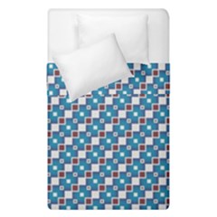 Country Blue Checks Pattern Duvet Cover Double Side (single Size) by SpinnyChairDesigns