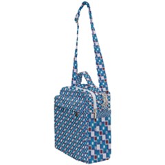 Country Blue Checks Pattern Crossbody Day Bag by SpinnyChairDesigns